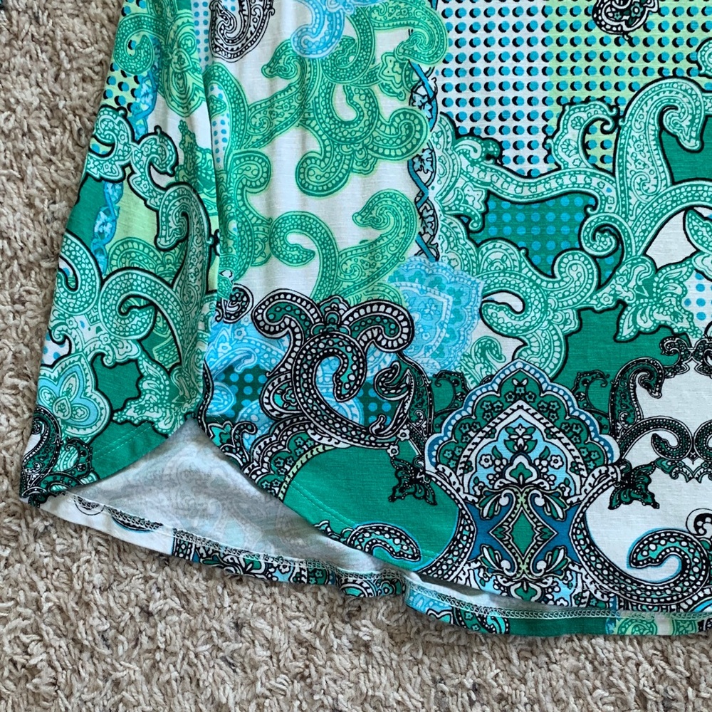 Chico's Vibrant Green Patterned Blouse - Picture 4 of 6